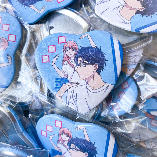 Wotakoi Opening Heart Pin